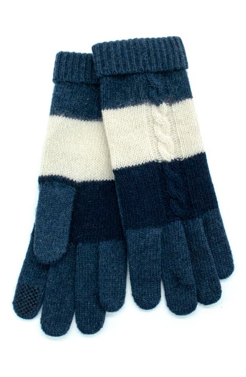 Striped Cashmere Tech Gloves