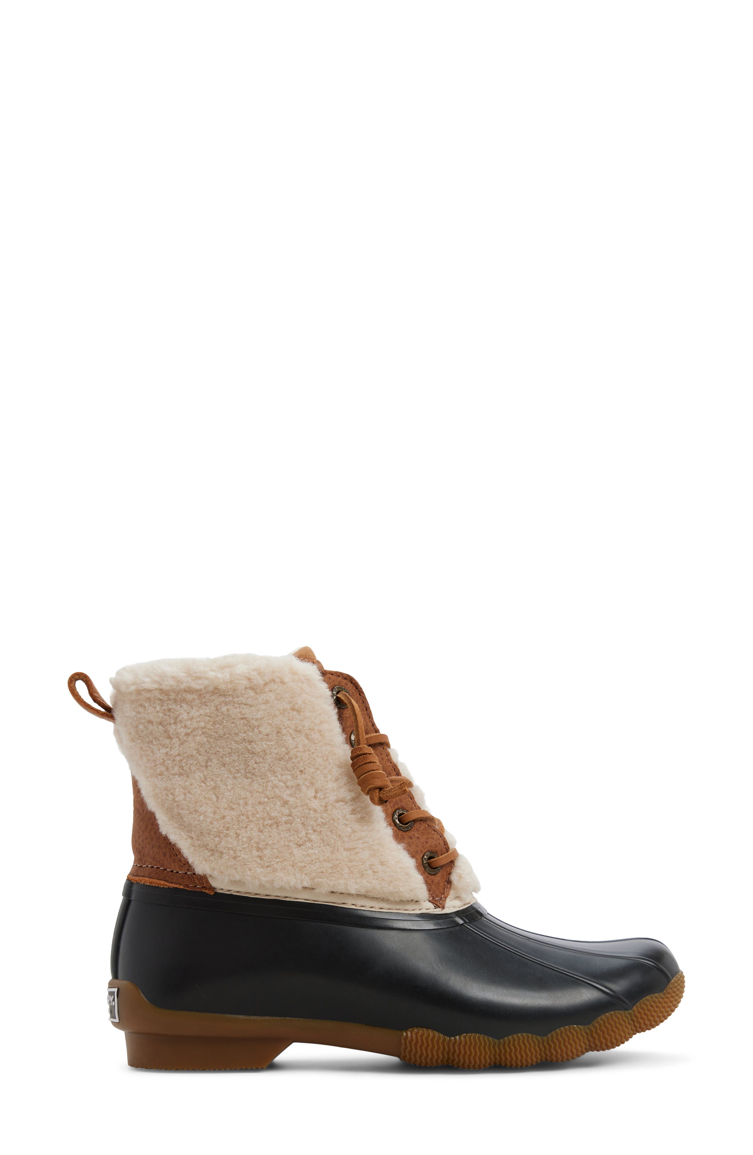 Sperry Saltwater Waterproof Lambswool Boot, Alternate, color, Light Brown