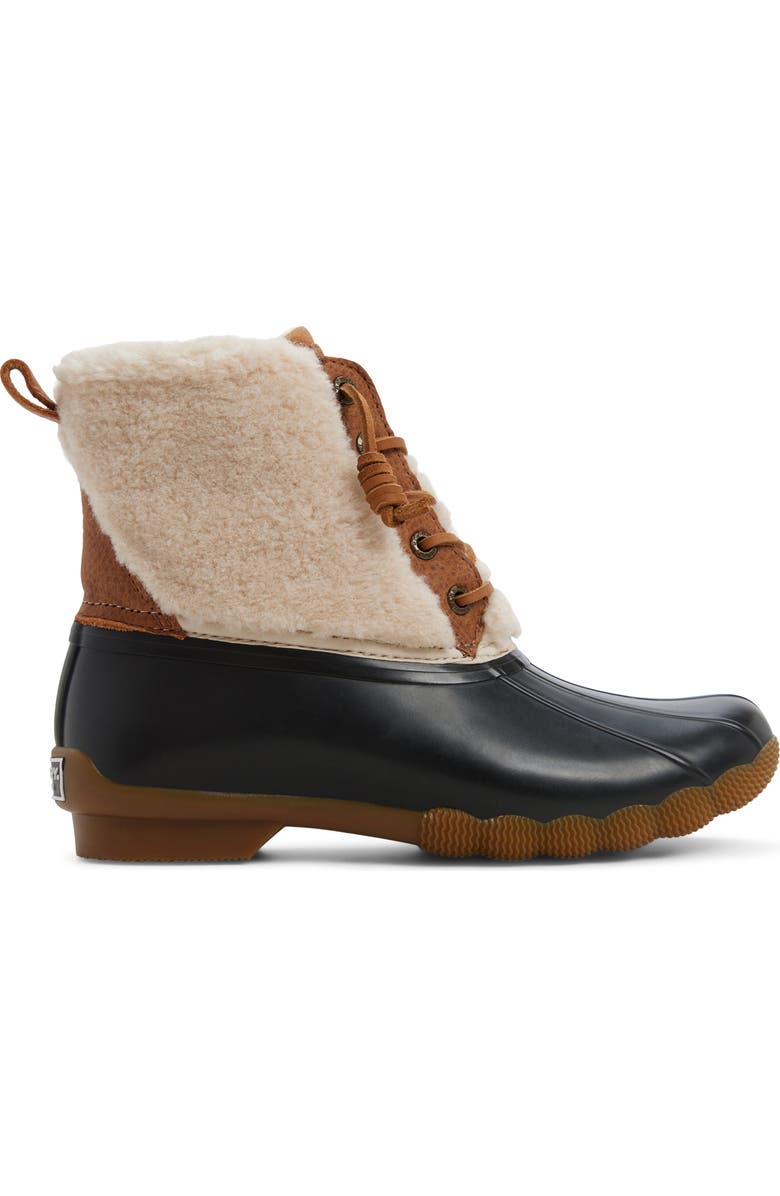 Sperry Saltwater Waterproof Lambswool Boot, Alternate, color, Light Brown