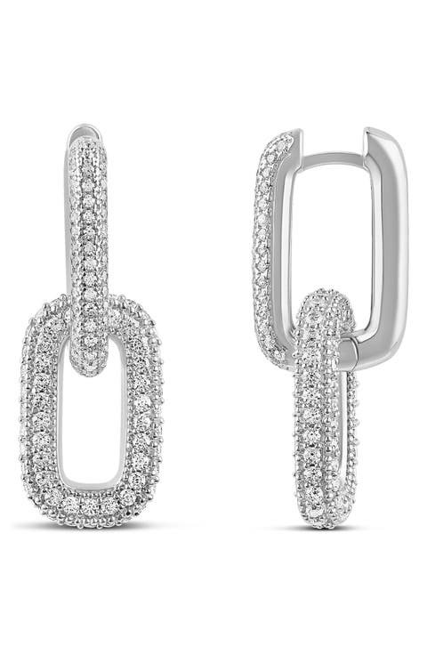 Removable Link Pavé Drop Earrings