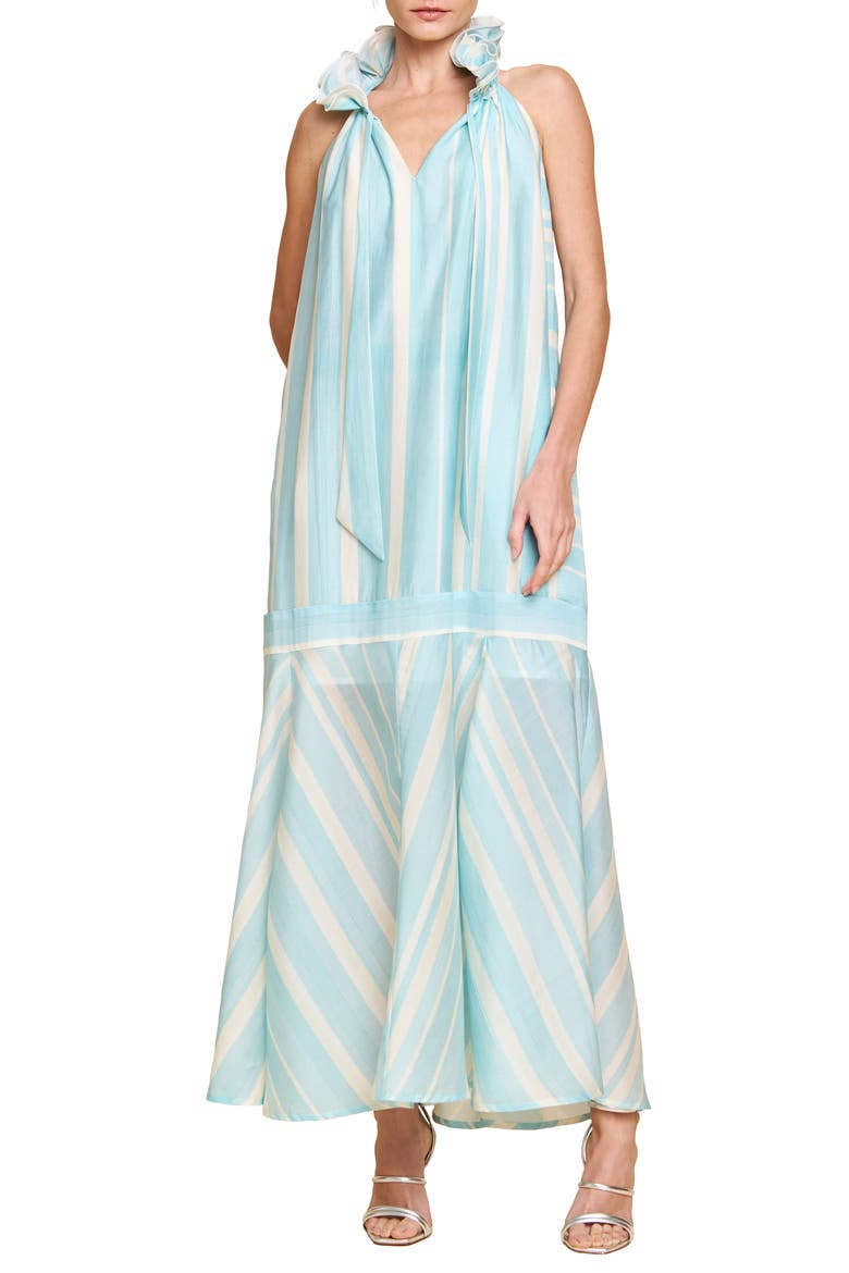 Kenny Midi Trapeze Dress, Main, color, LIGHT BLUE MULTI