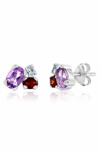 Multi-Oval Cubic Zirconia Stud Earrings