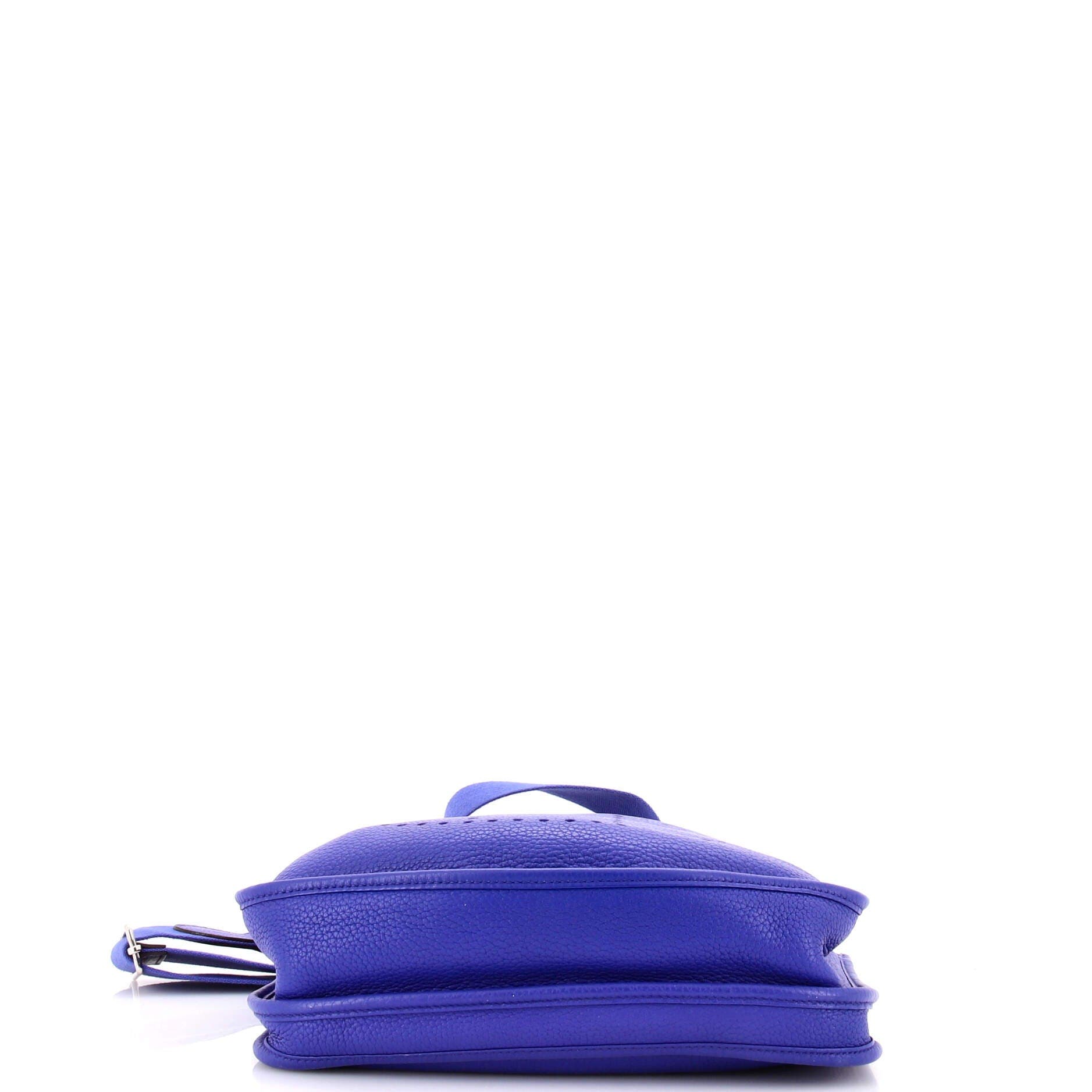 Pre-Owned Hermes Evelyne Bag Gen III Clemence PM, Alternate, color, Bleu Electrique