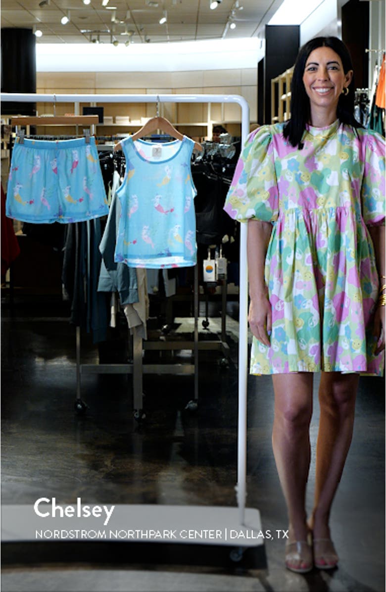 Kids' Mer-Cat Print Two Piece Short Pajamas, sales video thumbnail