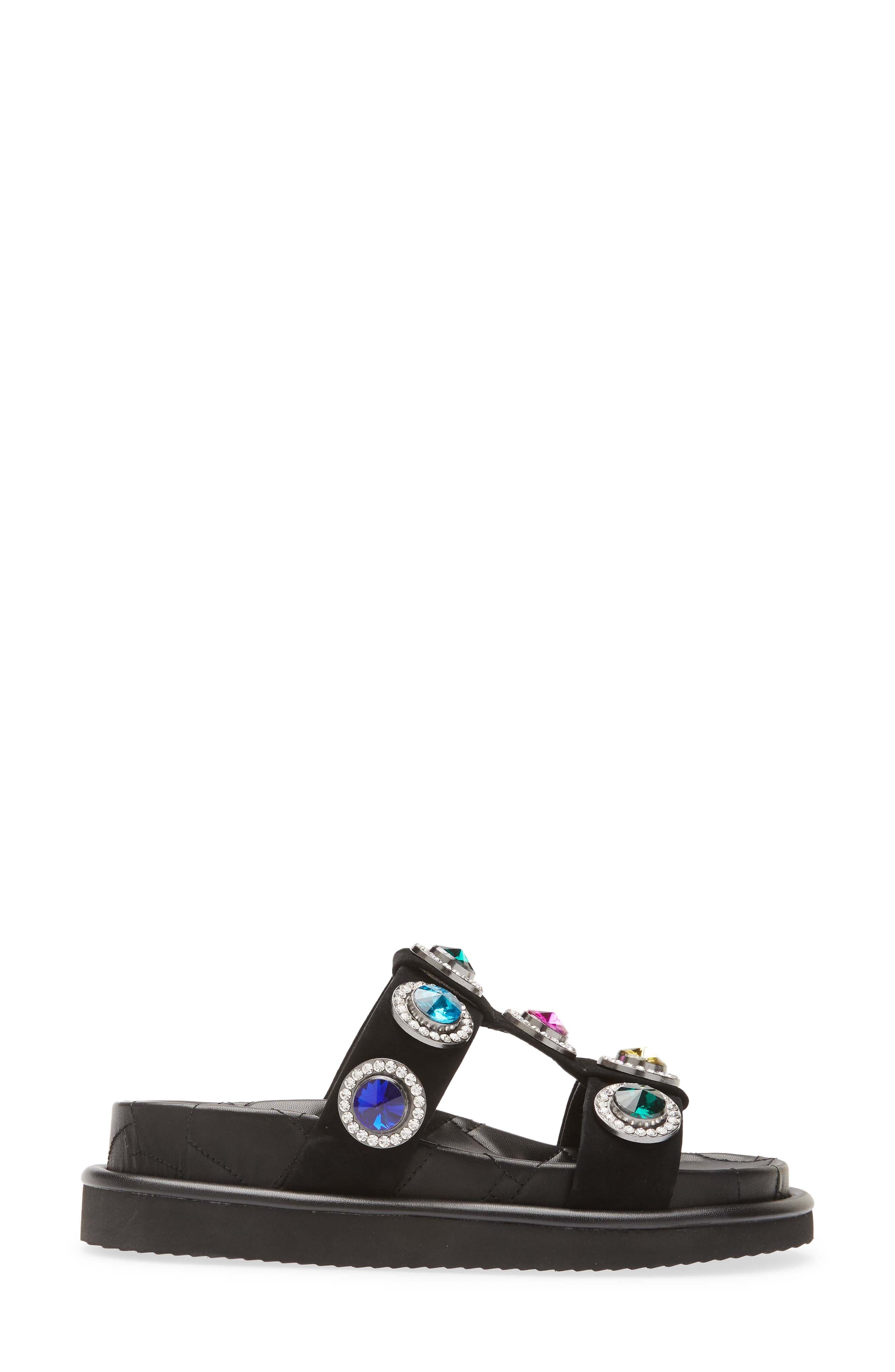 Kurt Geiger London Orson Crystal Slide Sandal, Alternate, color, Black Multi