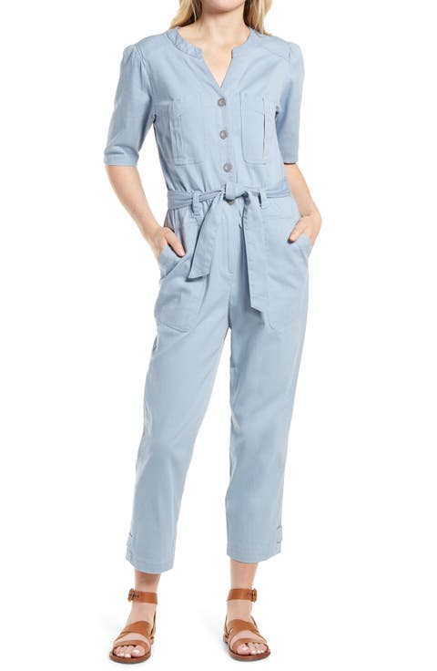 Ab-Solution Button Front Twill Jumpsuit (Nordstrom Exclusive)