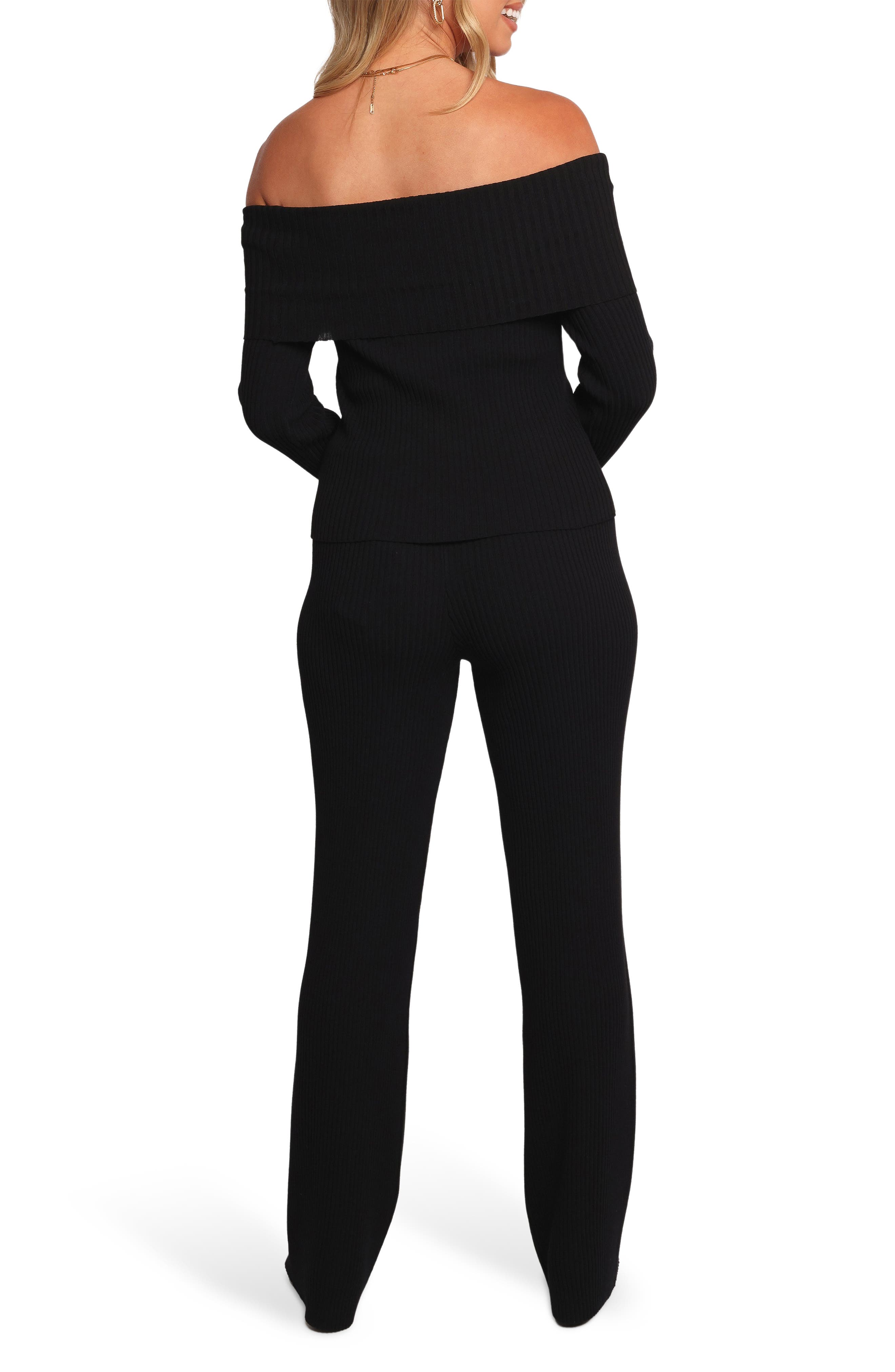 Gindie Off the Shoulder Rib Sweater