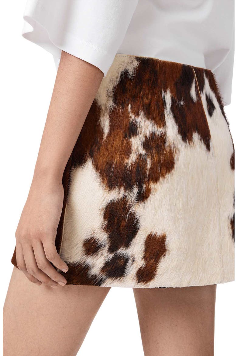 Dapple Genuine Calf Hair Miniskirt, Alternate, color, COW PRINT