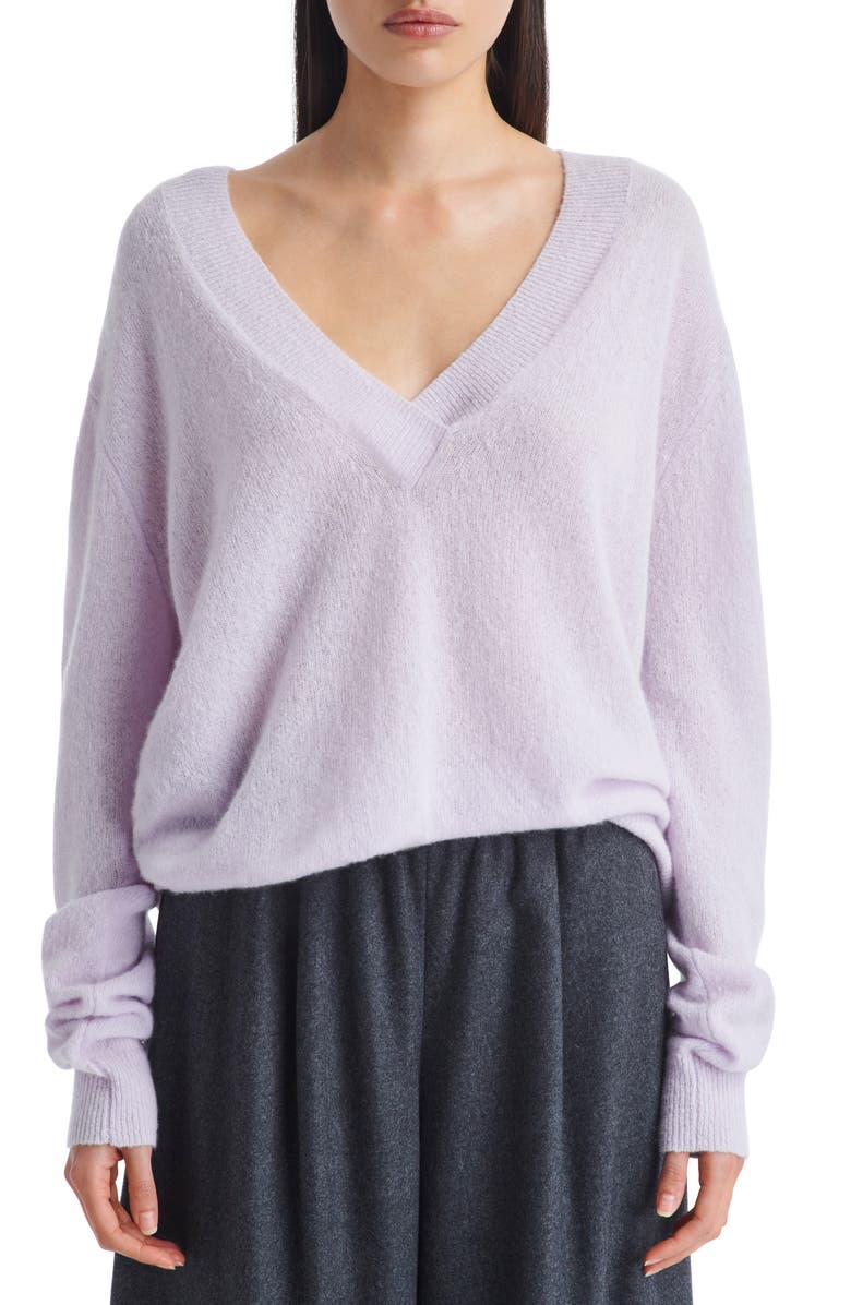 TWP Cashmere Blend V-Neck Sweater, Main, color, Lilac Tint