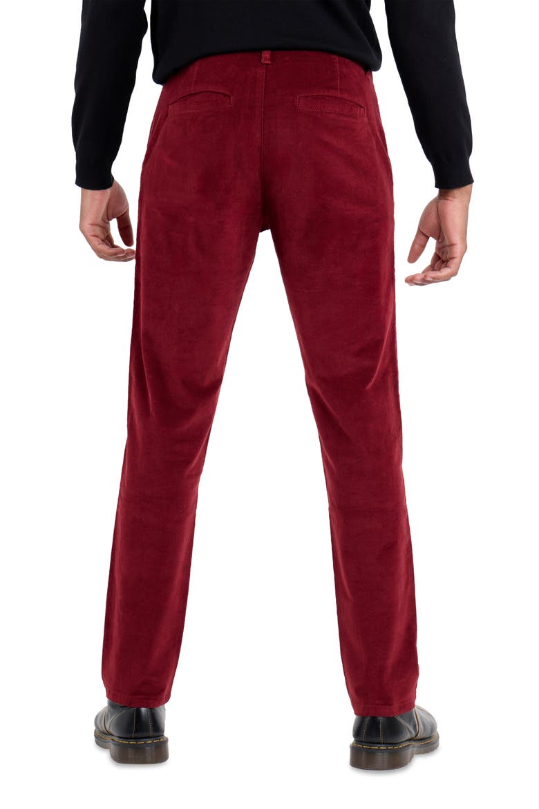 Slim Fit Five-Pocket Corduroy Pants, Alternate, color, BURGUNDY