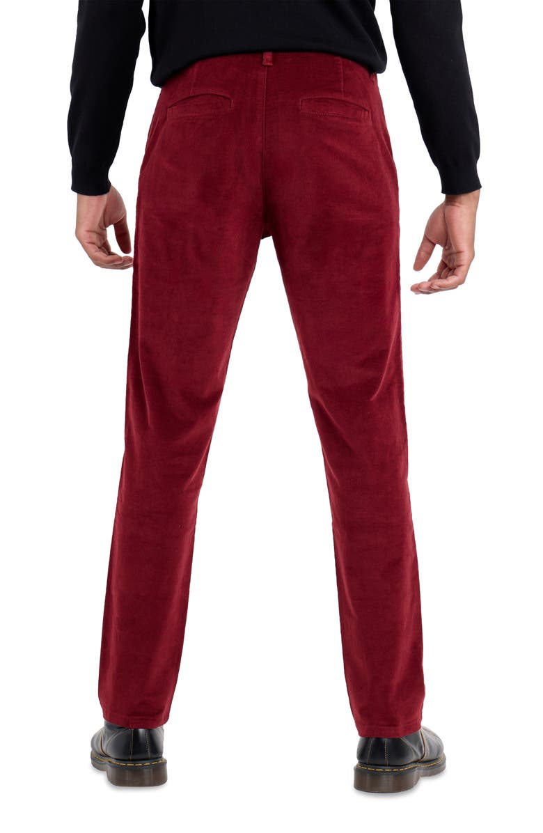 Spring + Mercer Slim Fit Five-Pocket Corduroy Pants, Alternate, color, Burgundy