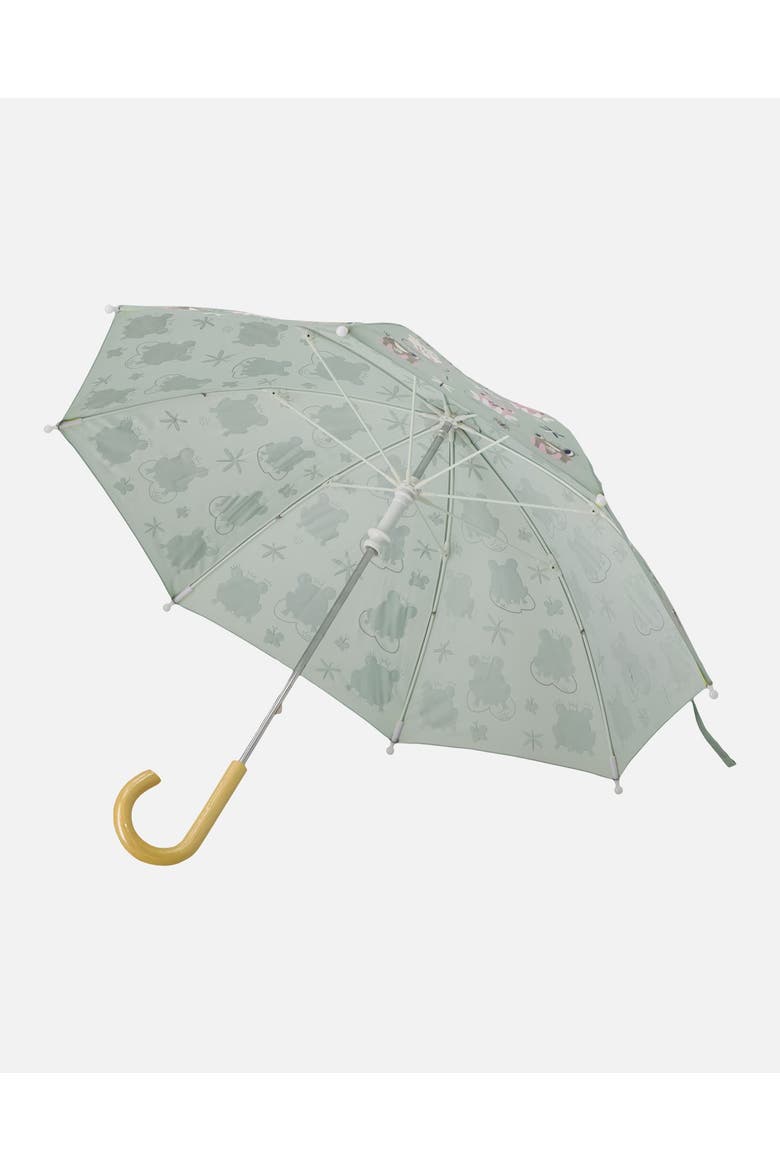 Girl Color-Changing Animal Umbrella, Alternate, color, Green with Frog Print
