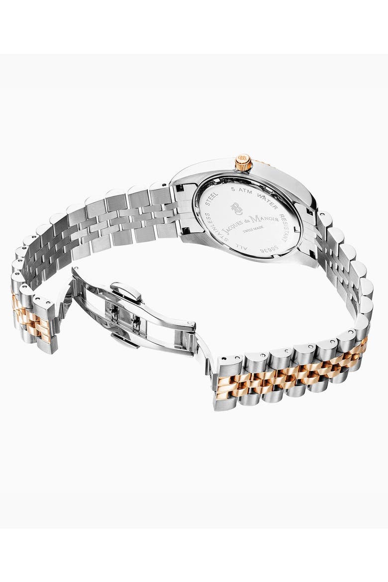 Inspiration - 36mm, Brown Dial, Two-Tone Stainless Steel Ladies Watch, Alternate, color, White Dial,Rose, Silver