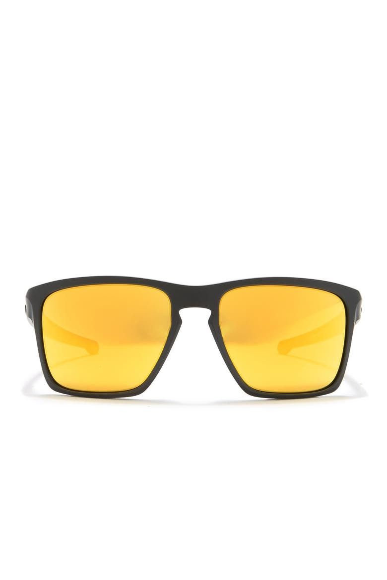 57mm Silver XL Square Sunglasses, Alternate, color, BLACK/YELLOW
