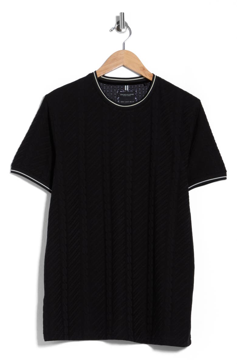 DENIM AND FLOWER Tipped Crewneck T-Shirt, Main, color, Black