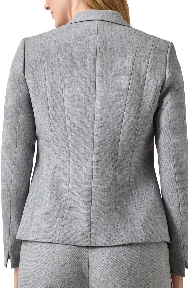 KASPER Stretch Crepe One-Button Blazer, Alternate, color, Grey/ Black
