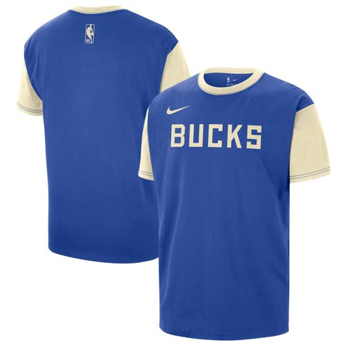 Nike Men's Royal Milwaukee Bucks 2024/25 City Edition Courtside Color Block T-shirt