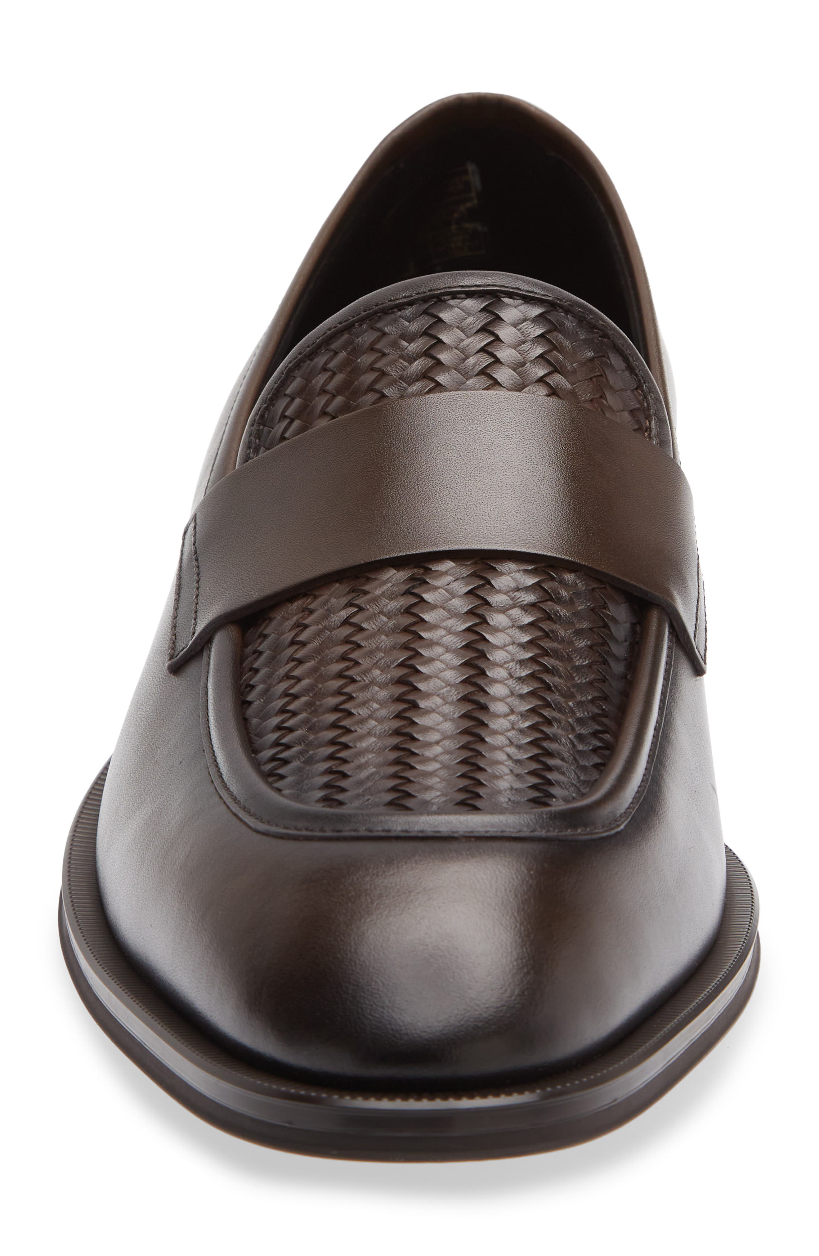 BOSS Derrek Woven Loafer, Alternate, color, Dark Brown