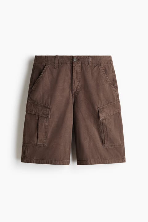 Loose Fit Cotton Cargo Shorts