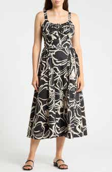 Pintucked Cotton Poplin Dress