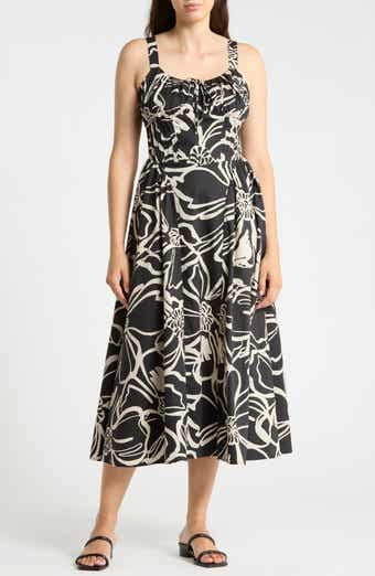 Pintucked Cotton Poplin Dress