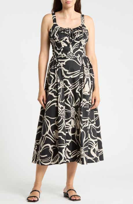 Pintucked Cotton Poplin Dress