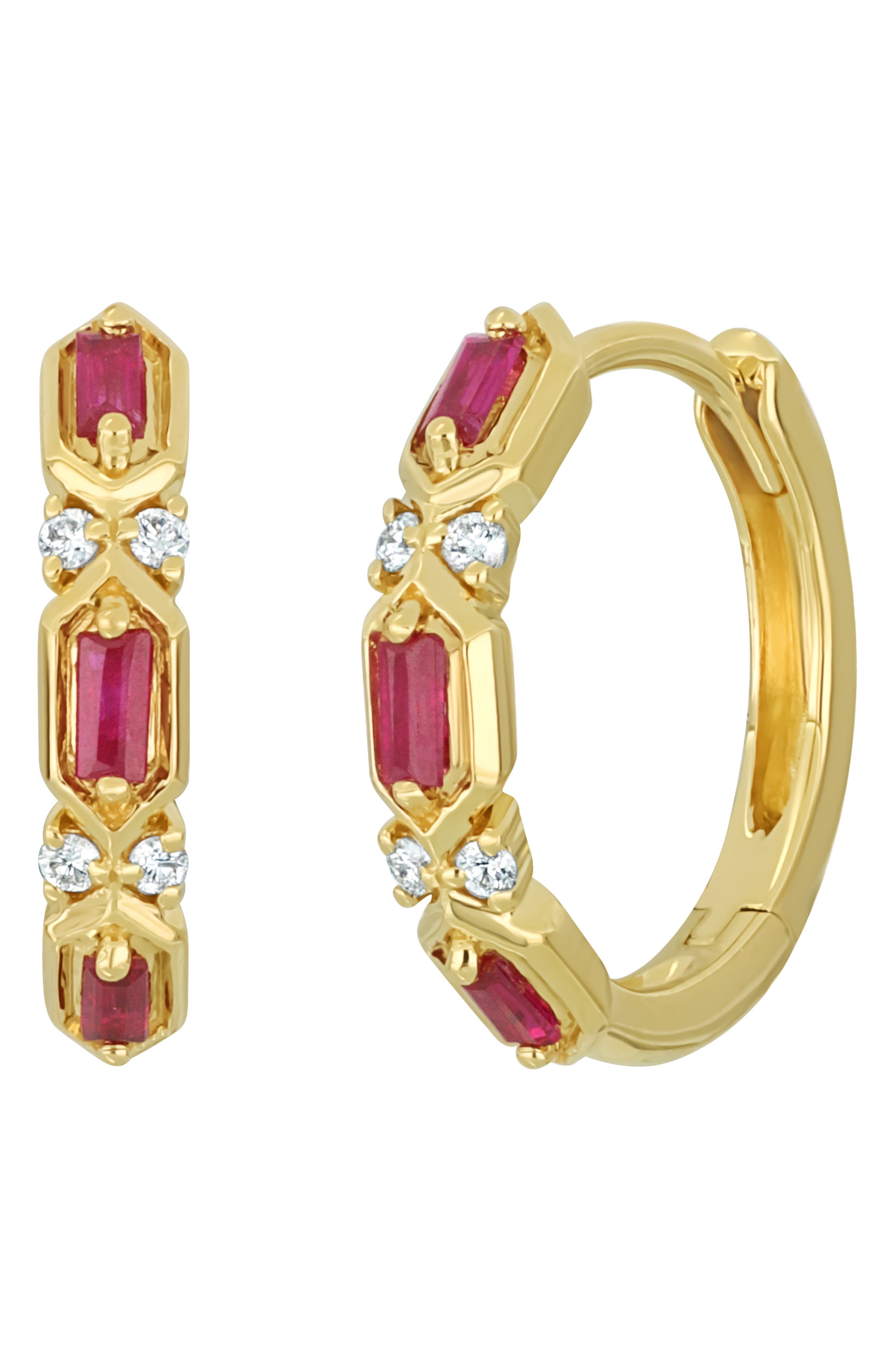 Bony Levy El Mar Ruby & Diamond Hoop Earrings