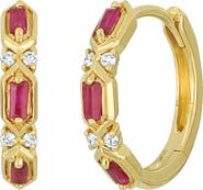 Bony Levy El Mar Ruby & Diamond Hoop Earrings