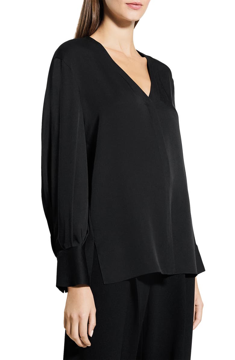 Theory Woven Silk Shirt, Alternate, color, Black