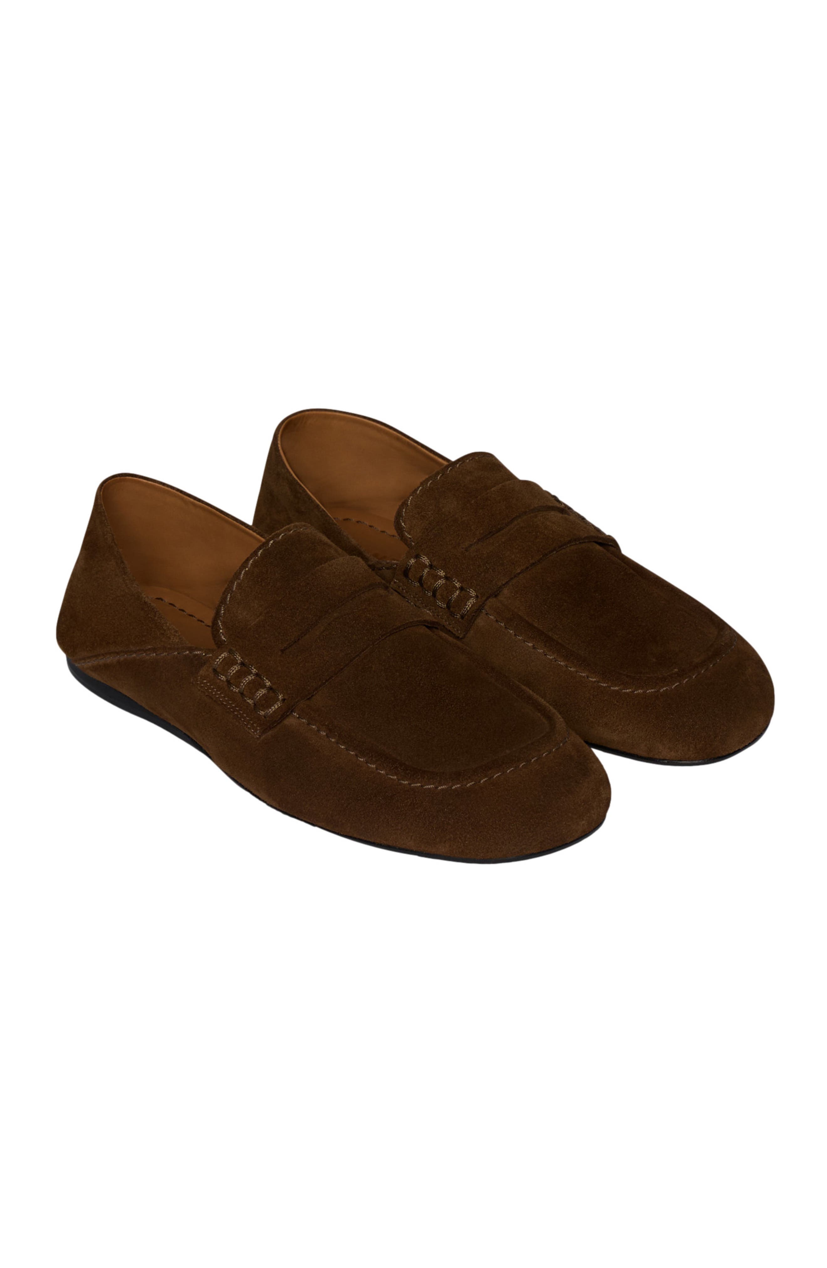 SANDRO Suede loafers, Alternate, color, Brown