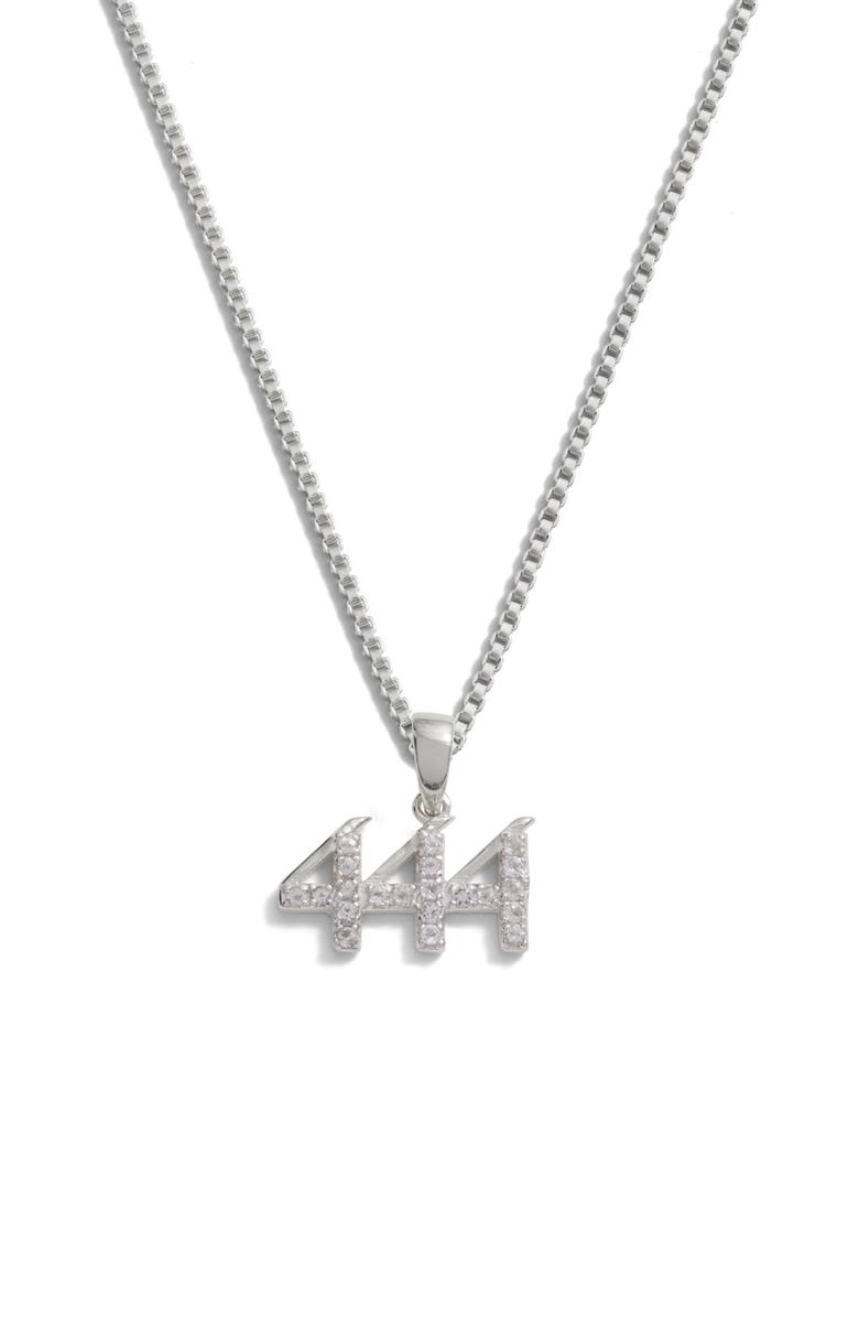 Awe Inspired Pavé Angel Number Necklace, Main, color,