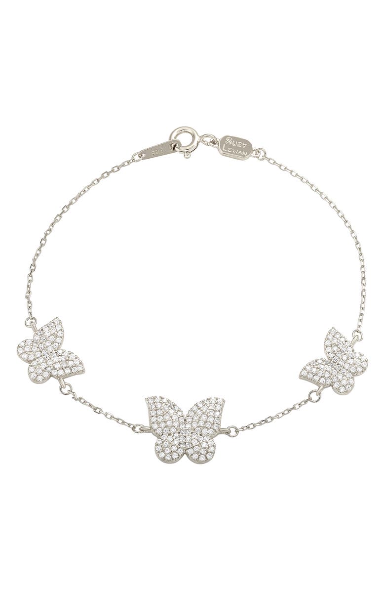 SUZY LEVIAN Cubic Zirconia Butterfly Bracelet, Main, color, 