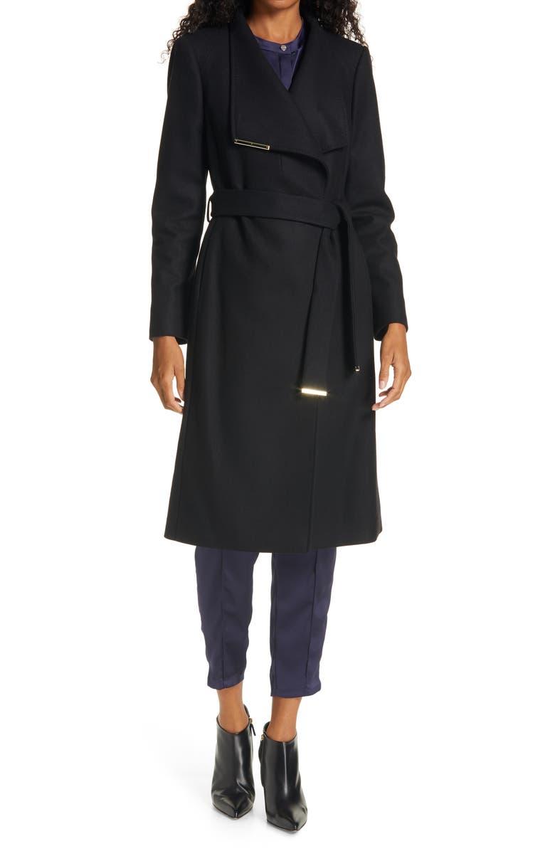 Ted Baker London Rose Wool & Cashmere Blend Wrap Coat, Main, color,