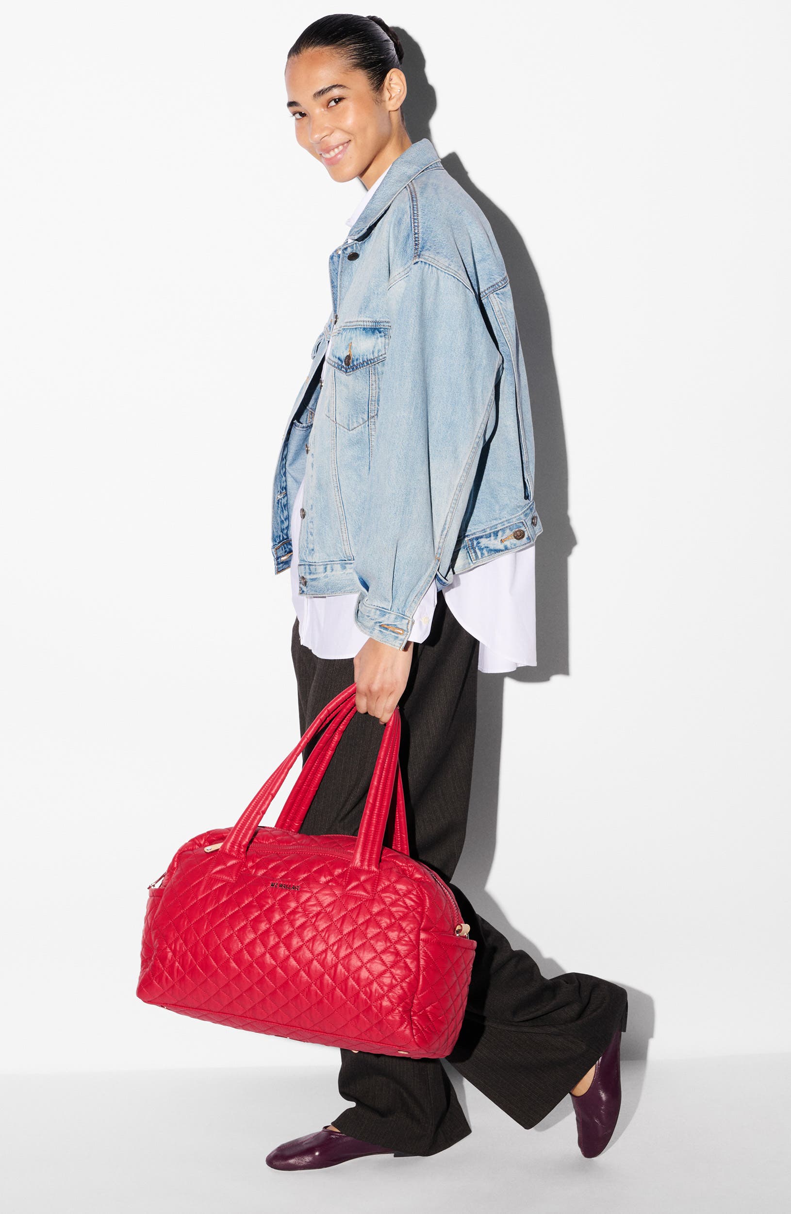 MZ Wallace Jimmy Deluxe II Quilted Nylon Duffle Bag, Alternate, color, 