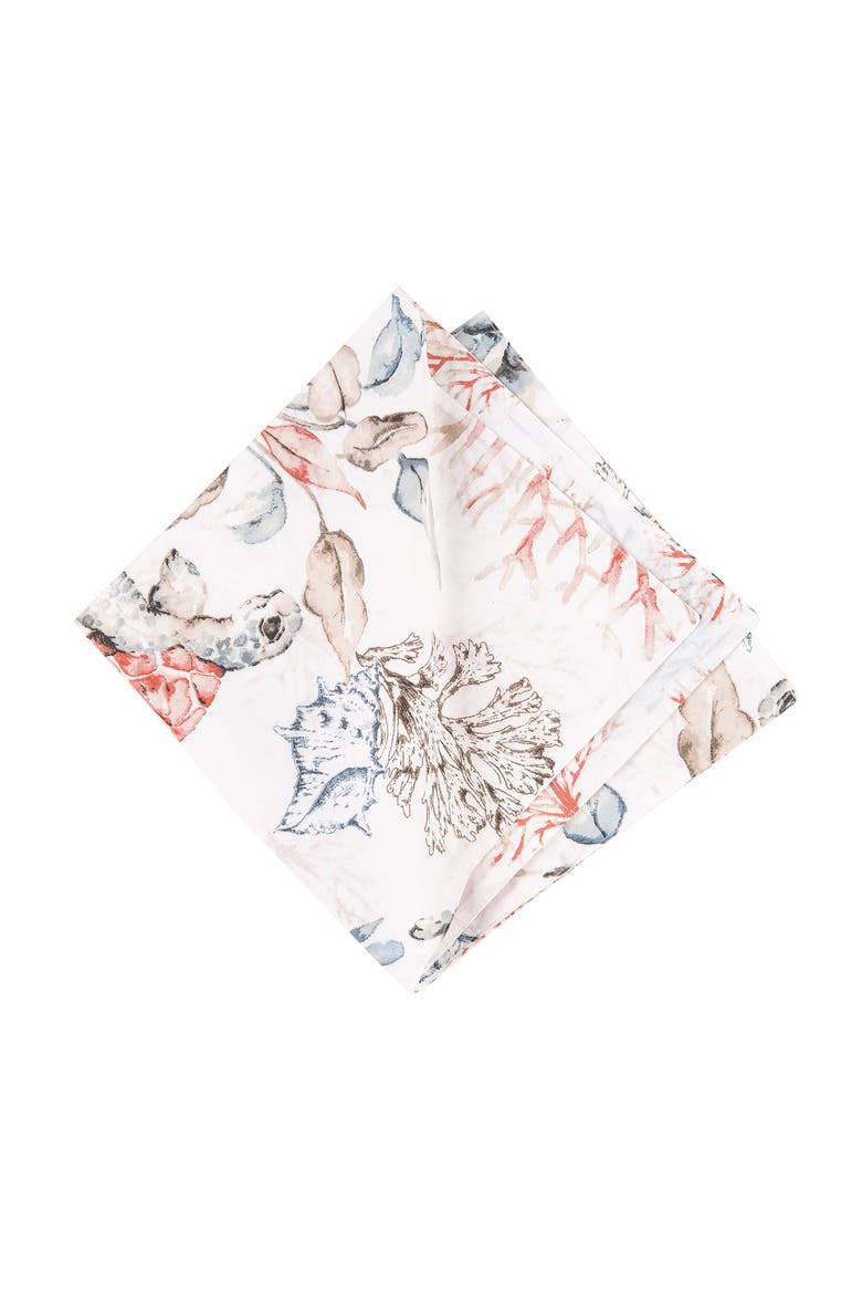 Tranquil Tides Napkin Set of 6, Main, color, White