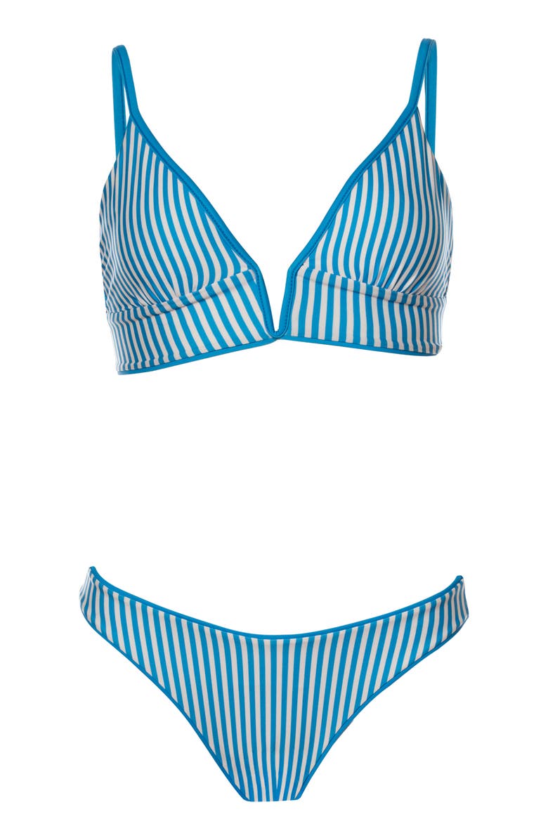 Maaji Blue Parade Reversible Triangle Bikini Top, Alternate, color, Blue