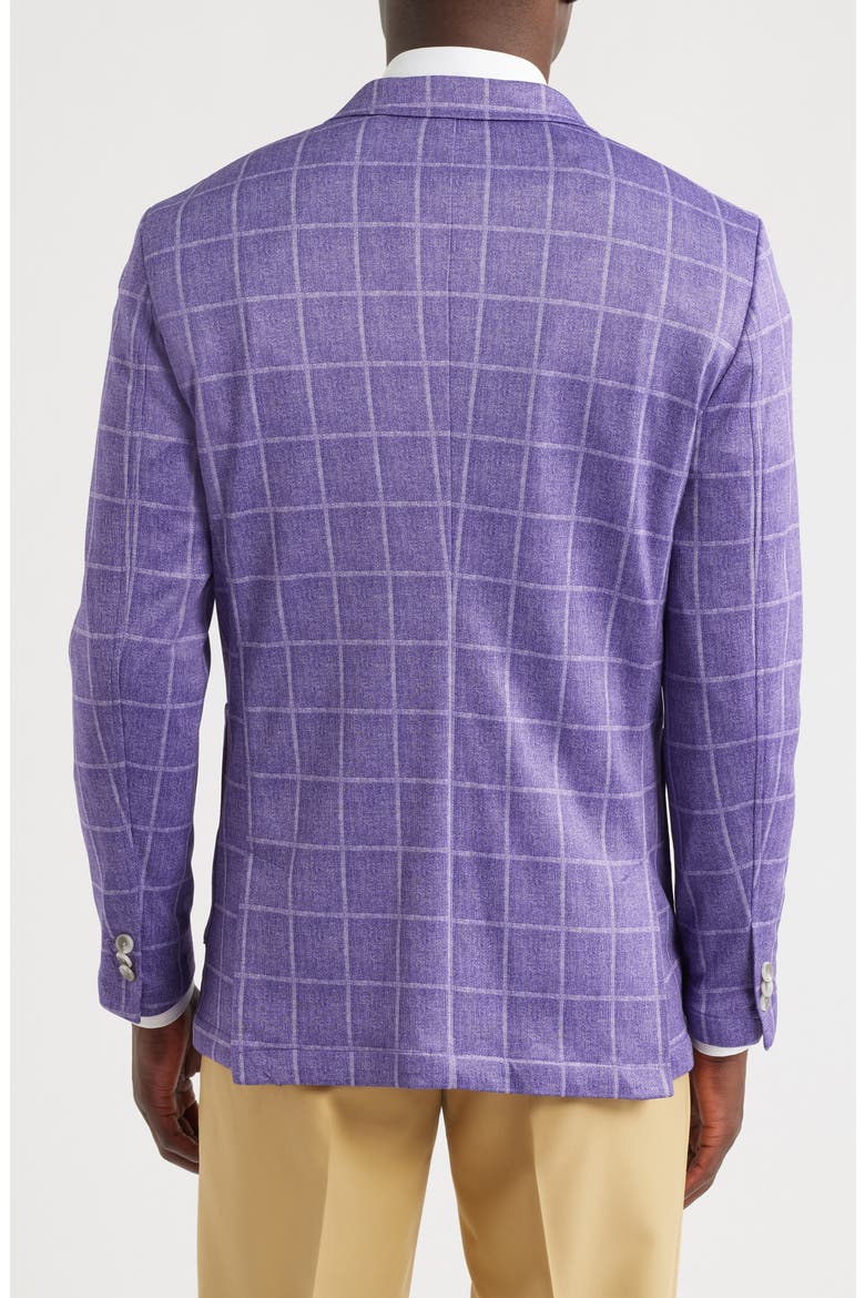 Game Day XC Flex® Pinnacle Purple Windowpane Check Knit Sport Coat, Alternate, color, PURPLE PLAID