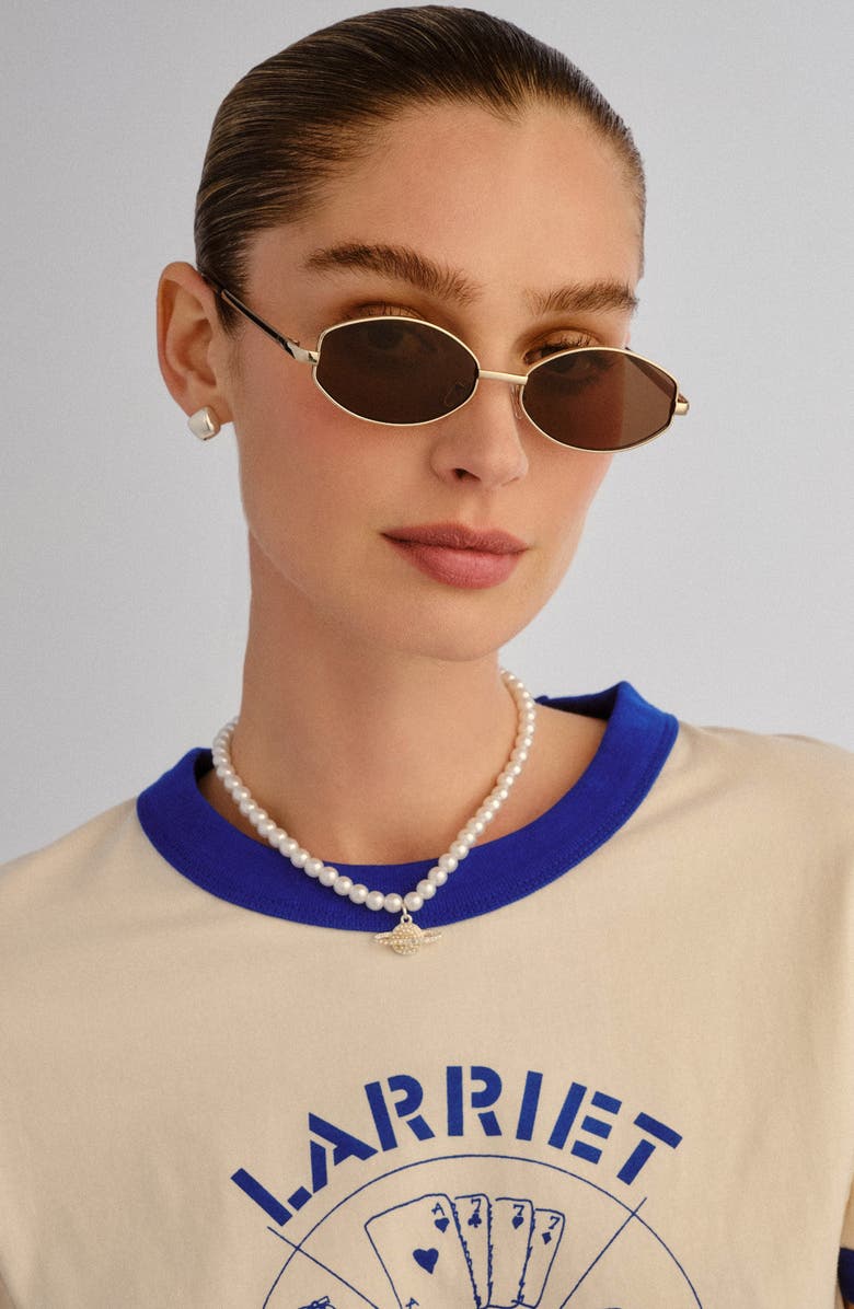 AIRE Objective 53mm Oval Sunglasses, Alternate, color, Gold / Brown Mono