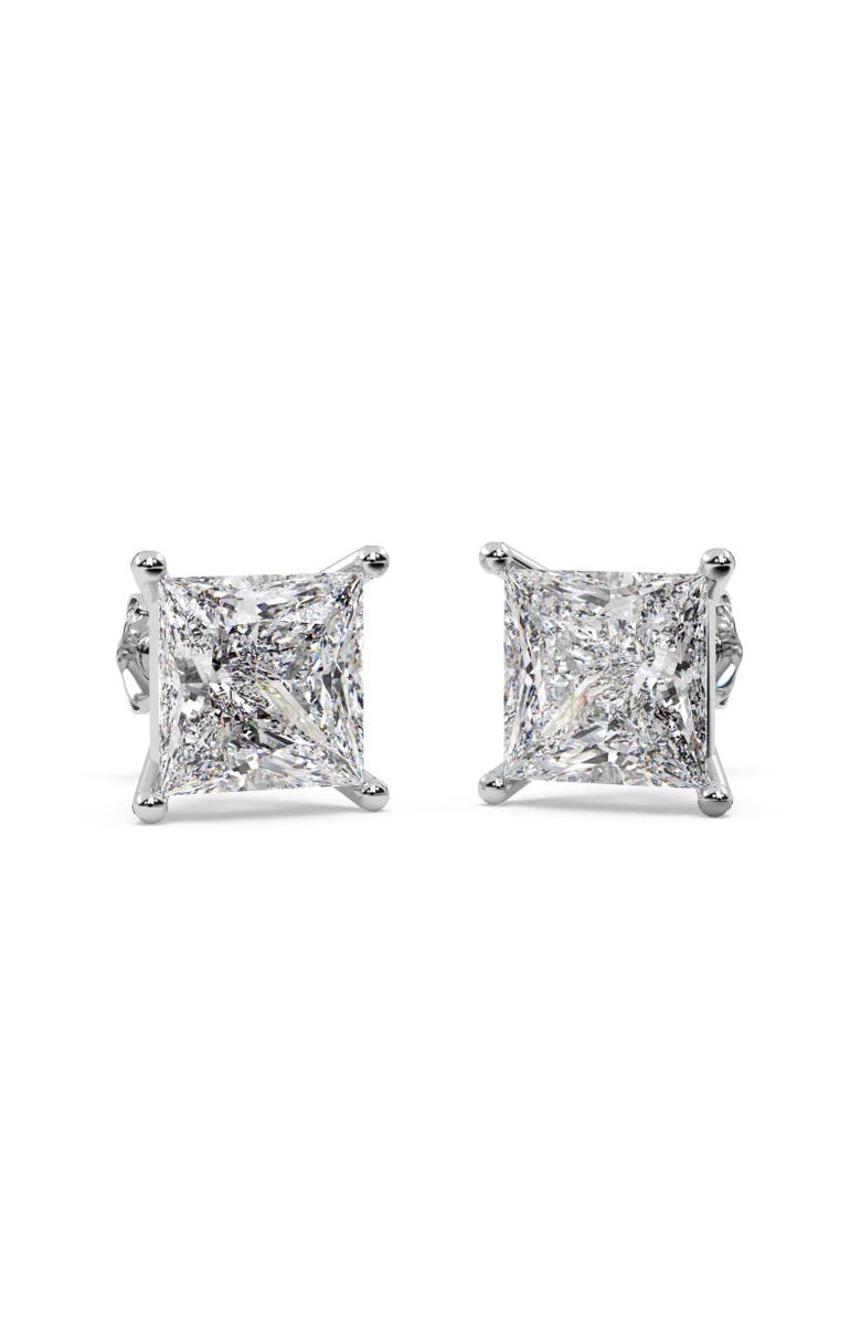 ALLUREZ Princess Diamond Stud Earrings 14kt, Alternate, color, Diamond