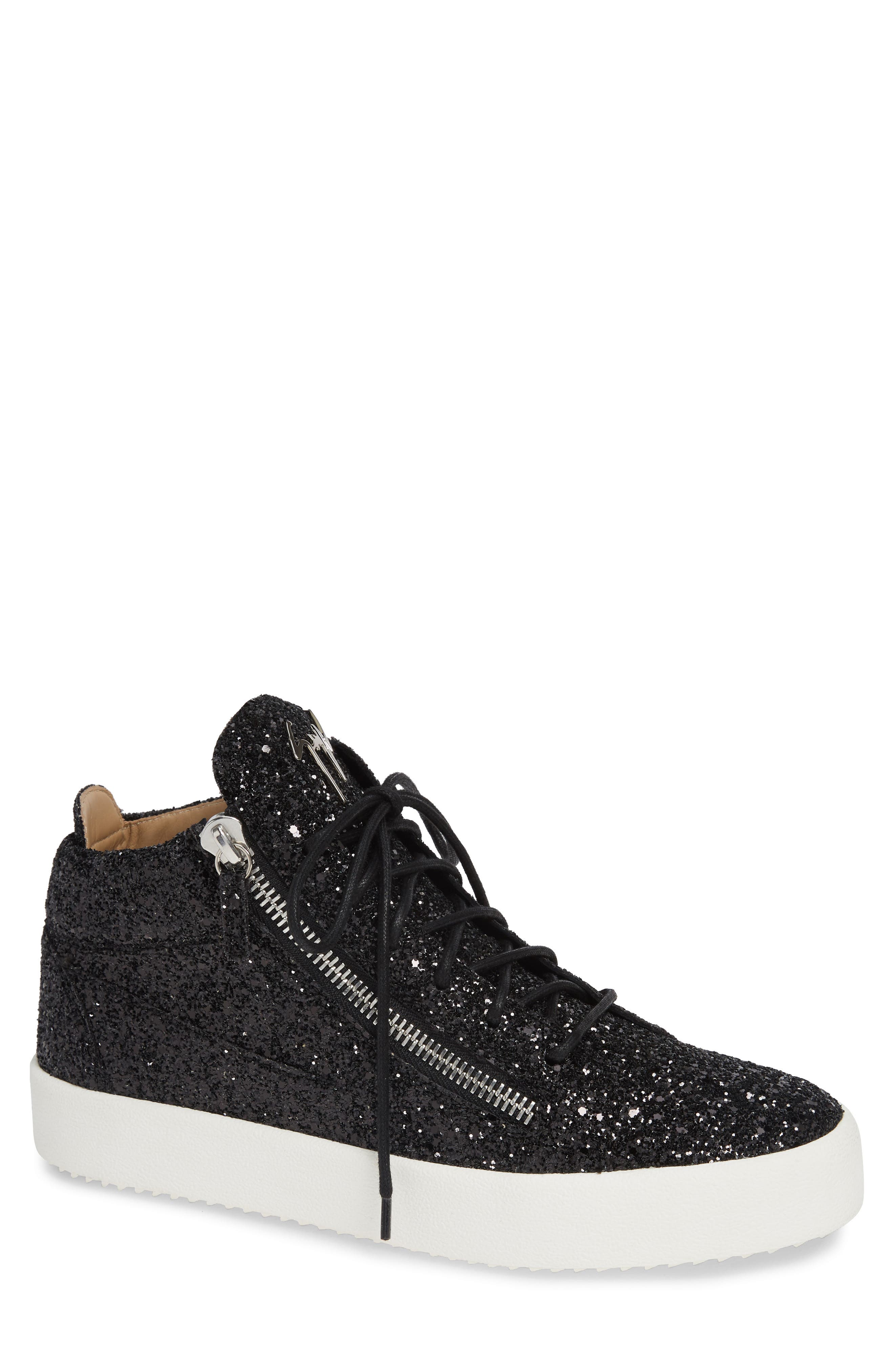 Giuseppe Zanotti Glitter Mid Top Sneaker, Main, color, 