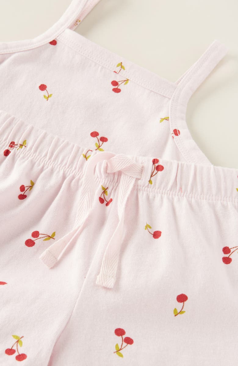 Nordstrom Ruffle Cotton Tank & Shorts Set, Alternate, color, Purple Light Cherry Berry