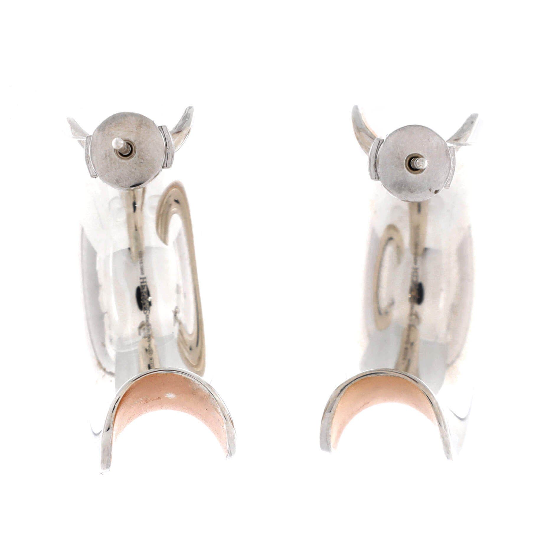 Reponse Earrings Sterling Silver and Vermeil Very Large, Alternate, color, Metallic Silver