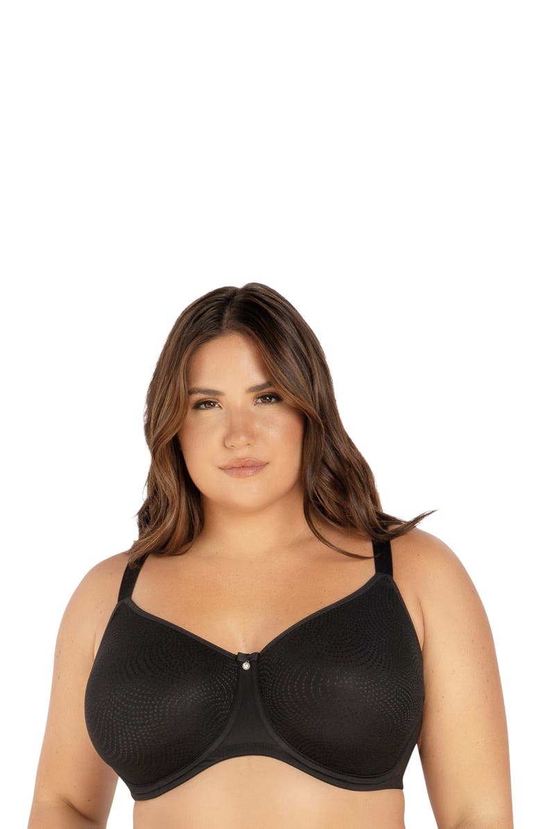 Parfait Pearl Non-Padded Seamless Minimizer Bra, Alternate, color, Black