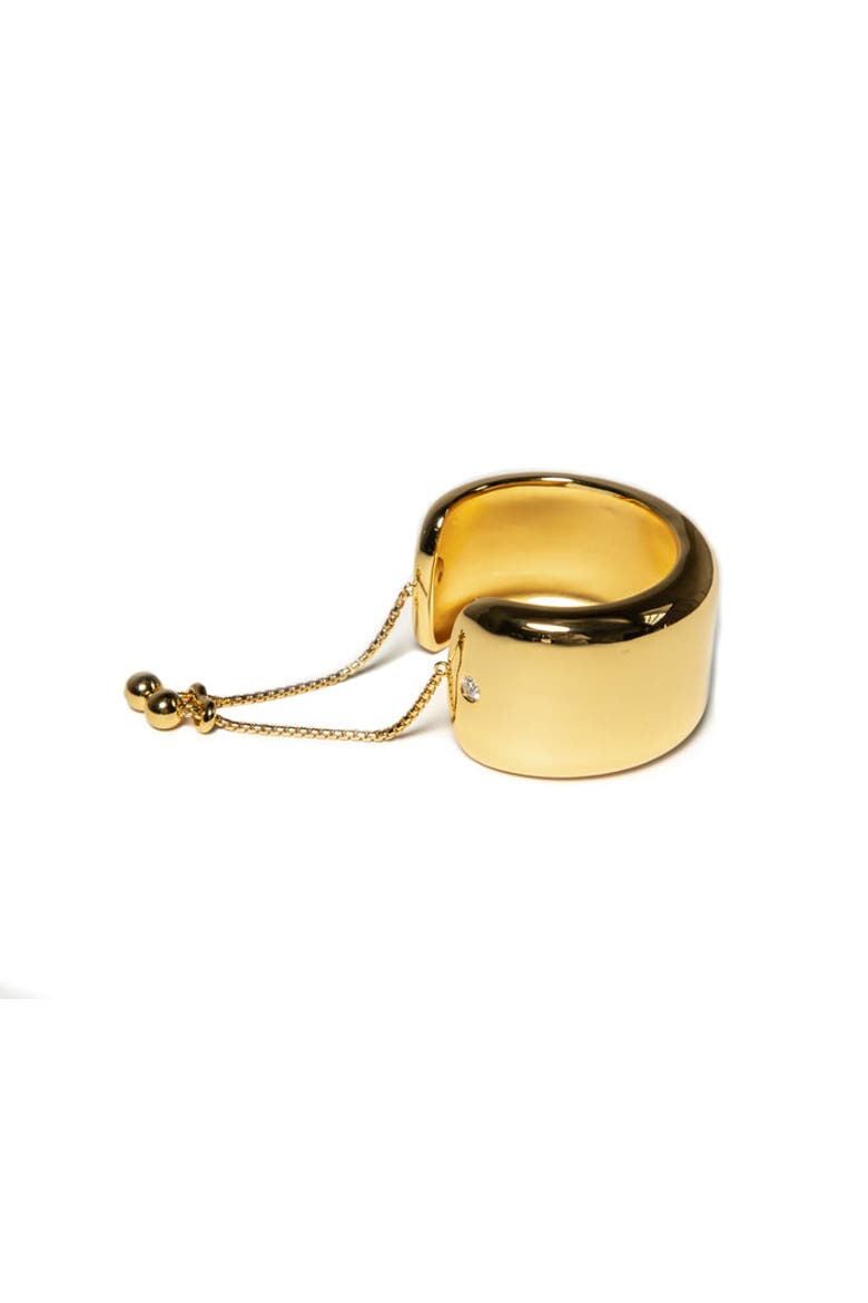 Modern Big Cuff with Moissanite stone, Main, color, Yellow Gold