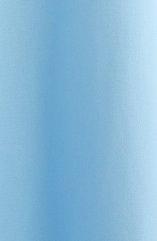 Oscar De La Renta Twist Detail Cap Sleeve Stretch Cady Midi Dress In Blue