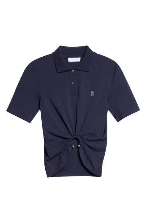 Pierced Stretch Cotton Polo