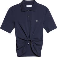Rabanne Pierced Stretch Cotton Polo