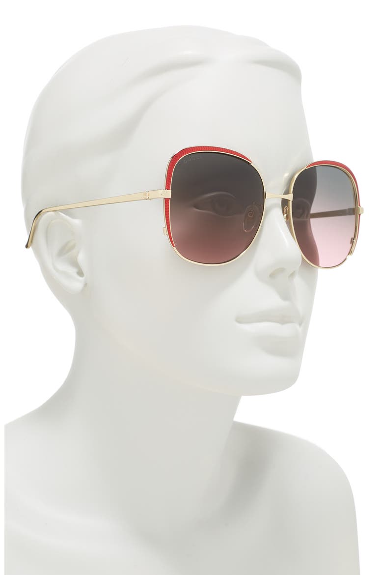 58mm Square Sunglasses, Alternate, color, GOLD GOLD MULTICOLOR