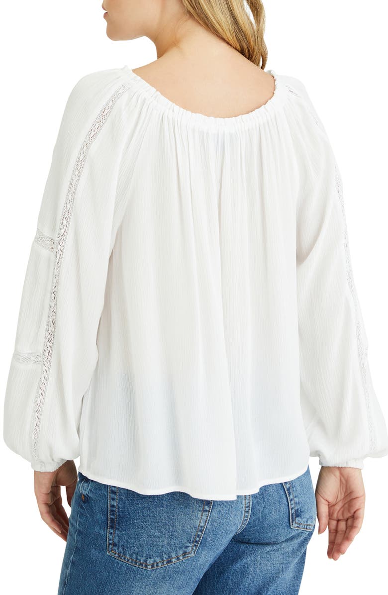 Sanctuary Say So Lace Inset Convertible Off the Shoulder Blouse, Alternate, color,