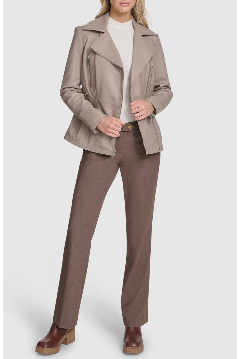 Violet Leather Trench Jacket, Alternate, color, OYSTER